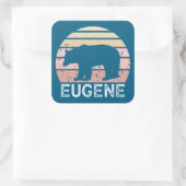 Eugene Oregon Retro Bär Quadratischer Aufkleber (Tasche)