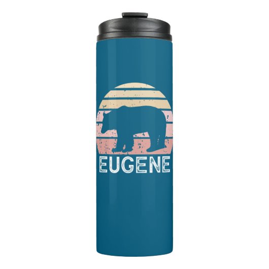 Eugene Oregon Retro Bär Thermosbecher (Vorderseite)