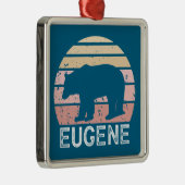 Eugene Oregon Retro Bear Ornament Aus Metall (Rechts)