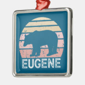 Eugene Oregon Retro Bear Ornament Aus Metall (Links)