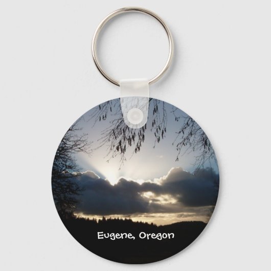 Eugene, Oregon Sunset Schlüsselanhänger (Vorderseite)