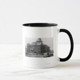 Eugene, Oregon-Szene mit Rathaus-Fotografie Tasse
