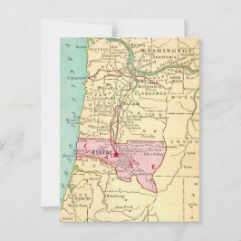 Eugene Oregon Vintag Map Postcard Postkarte