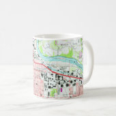 Eugene University of Oregon Vintag Map Kaffeetasse (VorderseiteRechts)