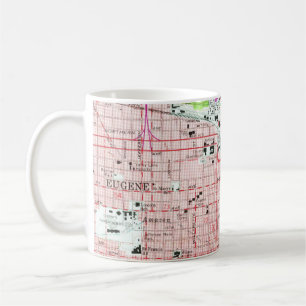 Eugene University of Oregon Vintag Map Kaffeetasse