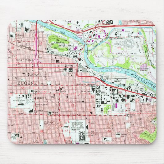 Eugene University of Oregon Vintag Map Mousepad (Vorne)