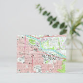Eugene University of Oregon Vintag Map Postkarte (Stehend Vorderseite)