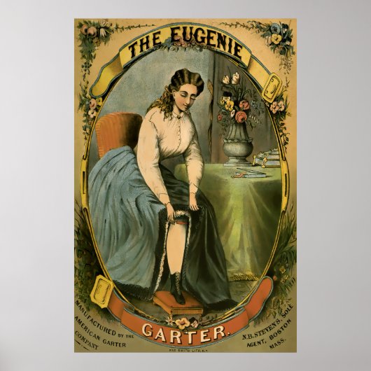 EUGENIE Garter Advertisement c. 1840 Poster (Vorne)
