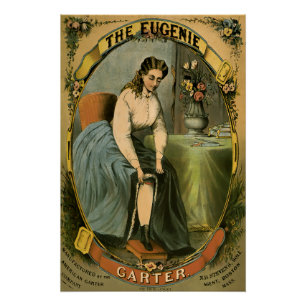 EUGENIE Garter Advertisement c. 1840 Poster