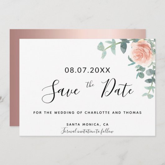 Eukaluptus-Blütengoldhochzeit der Rose retten das  (Vorne/Hinten)