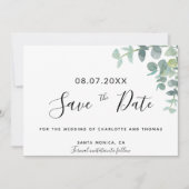 Eukaluptus-Grünschrift Hochzeit speichern das Datu (Vorderseite)