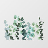 Eukalypt-Blätter mit transparentem blau-grün Fensteraufkleber (Blatt)