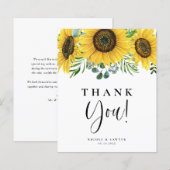 Eukalyptu und Sonnenblume Danke Karte (Vorne/Hinten)