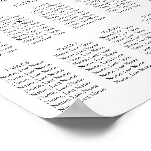 Eukalyptus 10 Tables Seating Chart Plakatzeichen Poster (Ecke)