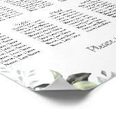 Eukalyptus 10 Tables Seating Chart Plakatzeichen Poster (Ecke)