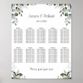 Eukalyptus 10 Tables Seating Chart Plakatzeichen Poster (Vorne)