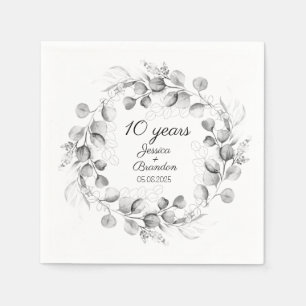 Eukalyptus 10. Zinn Hochzeitstag  Serviette