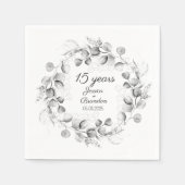 Eukalyptus 15. Crystal Wedding Anniversary Serviette (Vorderseite)