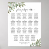 Eukalyptus-19-Tabelle Hochzeitstabelle Poster (Vorne)