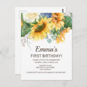 Eukalyptus 1. Geburtstag Postkarte (Vorne/Hinten)