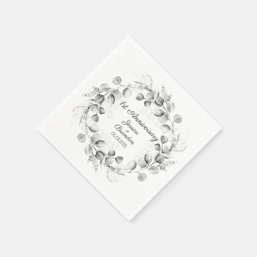 Eukalyptus 1. Hochzeitstag Serviette (Ecke)