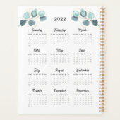 Eukalyptus 2022 Kalender Personalisiert Planer (Rückseite)