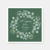 Eukalyptus 20. Emerald Wedding Jubiläum Serviette (Vorderseite)