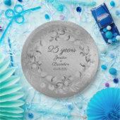 Eukalyptus 25. Silberhochzeit Pappteller (Party)
