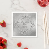 Eukalyptus 25. Silberhochzeit Serviette (Beispiel)