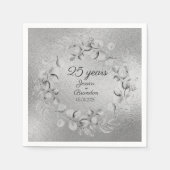 Eukalyptus 25. Silberhochzeit Serviette (Vorderseite)