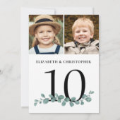 Eukalyptus 2 Foto Hochzeit Tischnummer Zeichen (Rückseite)