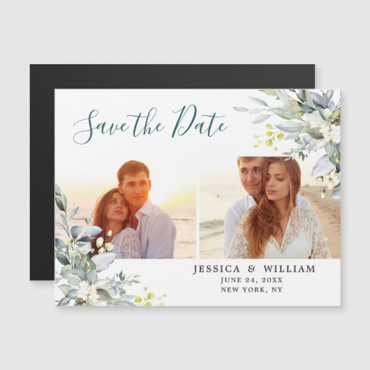 Eukalyptus 2 FOTO Save the Date Magnetkarte (Vorne/Hinten)