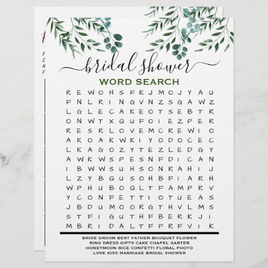 Eukalyptus 2-Seite des Babyduschspiels (Vorne/Hinten)