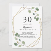 Eukalyptus 30. Geburtstags-Party Einladung (Vorderseite)