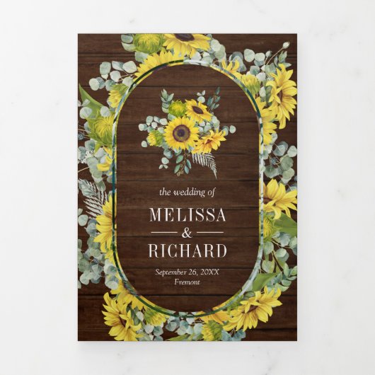 Eukalyptus 3 bei 1 Hochzeit Dreifach Gefaltete Einladung (Cover)