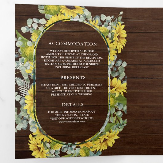 Eukalyptus 3 bei 1 Hochzeit Dreifach Gefaltete Einladung (Innen Erste Seite)