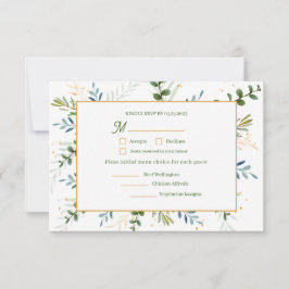 Eukalyptus 3 drei Mahlzeiten Wahl Hochzeit RSVP Karte