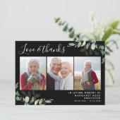 Eukalyptus 3 Foto Beerdigung Beileid Danke Karte (Stehend Vorderseite)