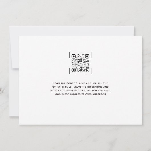 Eukalyptus 3 Foto QR Code Hochzeit Einladung (Rückseite)