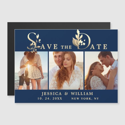 Eukalyptus 3 FOTO Save the Date Magnetkarte (Vorne/Hinten)