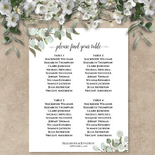 Eukalyptus 4 Tabelle Hochzeitstabelle Poster