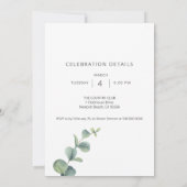 Eukalyptus 50. Geburtstag Einladung (Rückseite)