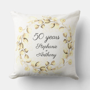 Eukalyptus 50. goldene Hochzeit  Kissen