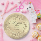 Eukalyptus 50. Goldener Hochzeitstag Pappteller (Party)