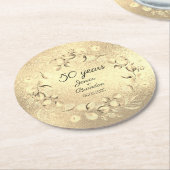 Eukalyptus 50. Goldener Hochzeitstag Runder Pappuntersetzer (Angewinkelt)