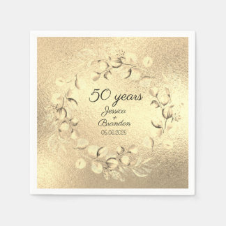 Eukalyptus 50. Goldener Hochzeitstag Serviette