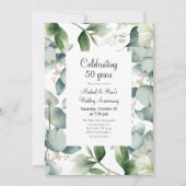 Eukalyptus 50. Hochzeitstag Einladung (Vorderseite)