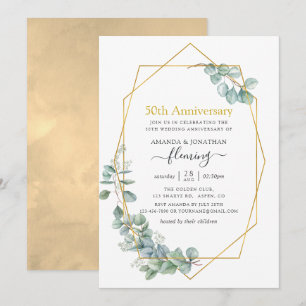 Eukalyptus 50. Hochzeitstag Einladung