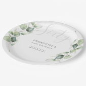 Eukalyptus 60. Erwachsene Geburtstagsparty Pappteller (Schrägansicht)