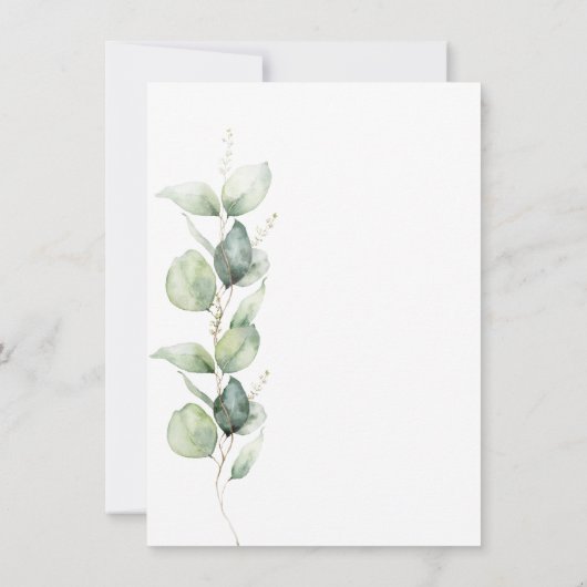 Eukalyptus 60. Geburtstagsparty Einladung (Rückseite)